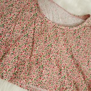 American Apparel floral crop tee